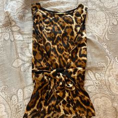 This Is A Sleeveless Leopard Print Top With A Bow Tied Around The Waist In A Size S. Perfect Condition: Never Worn Leopard Print Top, Print Top, Print Tops, Leopard Print, Womens Sizes, Womens Tops, Tank Tops, Women Shopping, Color