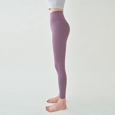 18% spadex/ 82% Polyethylene Model is 5'6" and wearing purple small. Purple Breathable Athleisure Yoga Pants, Purple Breathable Yoga Pants In Athleisure Style, Functional Purple Yoga Pants, Functional Stretch Purple Leggings, Purple Compressive Functional Leggings, Functional Purple Stretch Leggings, Purple Stretch Leggings, Micro-elastic Purple Activewear For Workout, Purple Compression Breathable Leggings