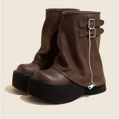 Home · KOSMUISHOE · Online Store Powered by Storenvy Platform Winter Shoes, Alt Platform Shoes, Winter Boots 2024, Timber Boots, Funky Boots, Brown Boots Fashion, Y2k Boots, Platform Boots Chunky, Boots Store