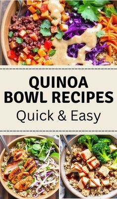 quinoa bowl recipes are quick and easy to make in just 20 minutes or less