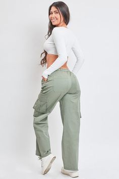 It’s giving utility but make it cute! Get things done in our Women’s Mid-Rise Cargo Pants – these pull-on trousers are so good, you’ll never want to pull them off. Designed to be comfortable with a still-flattering silhouette, this mid-waist pant features a hint of stretch and a straight leg. Detailed with a drawstring Straight Leg Pull-on Cargo Pants For Fall, Straight Leg Cargo Pants With Pull-on Style For Fall, Fall Straight Leg Pull-on Cargo Pants, Utility Cargo Pants With Relaxed Fit And Pull-on Style, Spring Utility Cargo Jeans, Versatile Fall Cargo Pants With Elastic Waistband, Versatile Stretch Cargo Pants For Spring, Spring Utility Cargo Pants With Pull-on Style, Utility Style Pull-on Cargo Pants For Spring