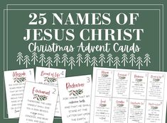 the 25 names of jesus christ christmas activity cards