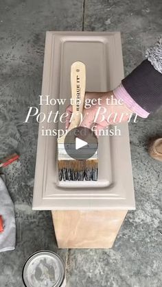 30K views · 206 reactions | Details HERE👇🏽 The faux-wood Pottery Barn-inspired finish is so popular right now. If you want to trying, you’ll need a chip brush, glaze, a small broom and a deck brush. Grab a piece of scrap wood and practice until you feel comfortable doing it on a piece of furniture! Process (Before video) 1. Prime 2. Paint (this was Quietude by BM but you can use any creamy tan) During video 1. Brush on a thin layer of glaze (this is Java brown by Rust-Oleum) with a chip brush 2. Smooth it out with a deck brush 3. Brush with a small handheld broom 4. Repeat steps 2 and 3 until you have the desired finish 5. (I used a small artist’s brush to even out areas that weren’t flat) #paintedfurniture #furnituremakeover #fauxwood  Faux wood Dresser makeover Furniture flip DIY tutor