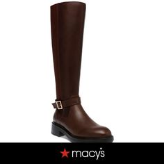 in stock Tall Brown Leather Riding Boots, Brown Leather Knee-high Riding Boots, Brown Wide Calf Knee-high Boots For Riding, Brown Medium Width Knee-high Boots, Brown Riding Boots, Brown Knee-high Boots With Zipper Closure, Winter Neutral, Brown Leather Boots, Dining Room Bench