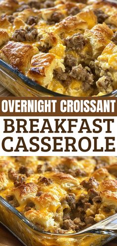 this overnight casserole is loaded with ground beef, cheese and potatoes it's ready to be eaten