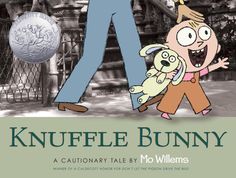 the cover of knuffle bunny is shown with an image of a person holding a dog