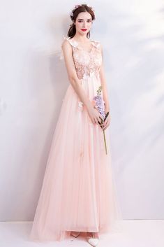 Pink V-neck Gown For Spring, Pink V-neck Summer Gown, Summer Pink V-neck Gown, Pink V-neck Spring Gown, Spring Pink V-neck Gown, Tulle Long Prom Dress, Butterfly Wedding, Wedding Store, Pink Tulle