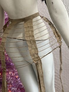 Rare authentic antique cage crinoline skirt-1850s-19th century women's undergarments. Very good condition for its age. Obvious wear and tear, some lose metal, discolored linen. Belt tie is shirt and/or missing hardware. I have not attempted to clean or repair this item. As is. As found. From an old New England Doctor's home. The bustle piece seem in some photos is available separately here: More cage crinolines from the same estate here: Please message me with questions before purchasing. All sa Cage Crinoline, Linen Belt, Cage Skirt, 19th Century Women, Crinoline Skirt, Rose Print Dress, Hoop Skirt, Belt Tie, Bellows