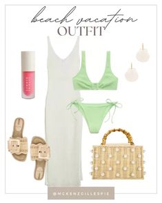 Beach vacation or swim outfit for a pool day! Aerie bikini, cover up, and revolve accessories. Trendy and stylish beach outfits for women to wear to the beach or pool. Cute outfit ideas to wear to the beach! beach outfit | beachy outfits | vacay outfits | beach outfit ideas | beach outfits | beach vacation outfits | summer vacation outfits | beach outfits women | cute beach outfits | beach outfits women vacation | beach outfits casual | beach style outfit | beach looks outfits | trendy outfits Beach Look Outfits, Vacay Outfits Beach, Summer Beach Vacation Outfits, Beach Outfit Casual, Beach Outfits Women Vacation, Casual Beach Style, Beach Style Outfit, Outfit Ideas Beach, Beach Outfit For Women