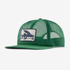 Built for hot days or hot heads, this mesh-paneled, low-crown hat catches all the cool breezes and adjusts with snaps in back for a just-right fit. The mesh is made of 100% recycled polyester, the bill fabric is 100% organic cotton, and we built the briMen's core from Bureo’s fully traceable NetPlus® 100% recycled fishing nets. Made in a Fair Trade Certified™ factory. Patagonia Cap, Crown Hat, Mesh Hat, Panel Hat, Sport Hat, Mesh Cap, Cotton Hat, Blue Hat, Cool Hats