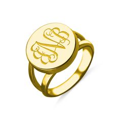 A classy silver monogram ring designed to let you sport a unique style. The ring will be engraved with the three initials you share with us when you place the order.Buy it for yourself or gift this trendy work of art. Silver Monogram, Accesories Jewelry, Monogram Ring, Circle Monogram, Initial Ring, Initial Jewelry, Online Jewelry Store, Gold Plated Silver, Signet Ring