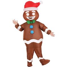 an inflatable ginger costume with a santa hat