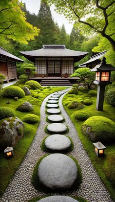 76+ Magical & Peaceful Zen Garden Ideas 91 Zen Landscaping, Japanese Mansion, Zen Garden Ideas, Modern Japanese Garden, Miniature Zen Garden, Zen Garden Design, Japanese Zen Garden, Japan Architecture