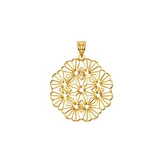 "14k solid gold diamond cut filigree pendant. measures approx 1 1/4\" by 1\"." Yellow Gold Heart Pendant Jewelry, 14k Gold Pendant Necklace With Intricate Design, 14k Gold Filigree Pendant Necklace, White Gold Jewelry With Large Flower Pendant, Yellow Gold Oval Pendant With Intricate Design, 14k Yellow Gold Filigree Necklace, Fine Jewelry With Intricate Design In 14k Gold, Fine Jewelry In 14k Gold With Intricate Design, Elegant Filigree Pendant Jewelry