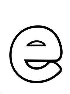 the letter e in black and white with an oval shape on it's side