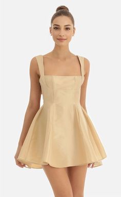 Olivia Mark - Fashionable Woven Waist-Tied Bow Strap Dress Princess Dresses, Dress A Line, Sling Dress, Dress Spaghetti, Satin Mini Dress, Spaghetti Strap Dresses, Glamorous Evening Gowns, Flowing Maxi Dress, Fit And Flare Dress