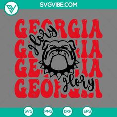 the georgia bulldogs svg file is shown in red and black