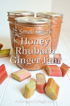 small batch honey rhubarb ginger jam