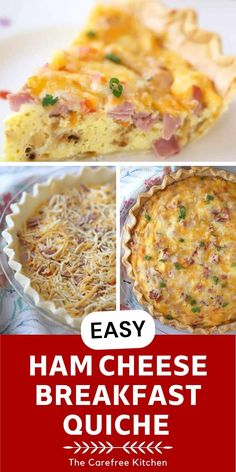 ham and cheese breakfast quiche with the title overlay