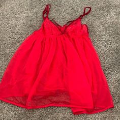 Brand New Without Tags Size M Red Camisole Sleepwear For Loungewear, Red Camisole Sleepwear For Night, Red Spaghetti Straps Camisole For Sleep, Red Party Sleepwear With Built-in Bra, Red Spaghetti Strap Sleepwear For Wedding Night, Red Sleeveless Sleepwear For Wedding Night, Red Spaghetti Straps Sleepwear For Wedding Night, Victoria's Secret Red Summer Sleepwear, Red Camisole Sleepwear For Bedtime