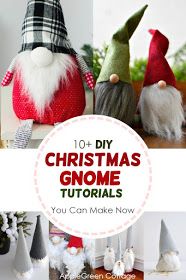 christmas gnomes with text overlay that reads, 10 diy christmas gnomes you can make now