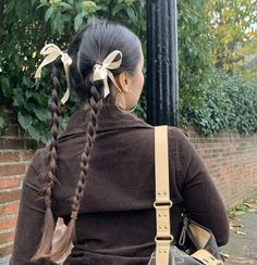 Phone Mirror Selfie, Bow Hairstyle, Jeans Skirt, Jewellery Necklace, Aesthetic Shoes, Ribbon Hair, Hair Photo