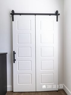 Bifold Closet Barn Doors, Creative Bedroom Closet Doors, Barn Door Bifold Closet Doors, Replacing Sliding Closet Doors Ideas, Sliding Closet Doors To Bifold, Closet Doors Slide, Barn Doors Bifold, Bi Folding Barn Doors, Closet Ideas Sliding Doors