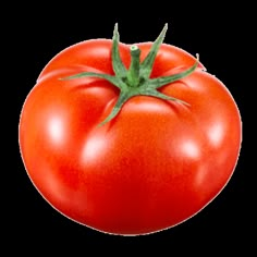 a close up of a tomato on a white surface