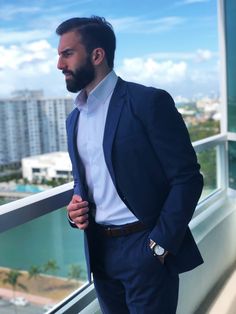 Ready for a wedding in the hottest of heat with our athletic, moisture wicking, and stretchy suits. Blazer With White Shirt, Suited Men, Handsome Bearded Men, Dress Pant Suit, School Principal, Inspiring Photos, Personal Photography, Mens Attire, Sports Coat