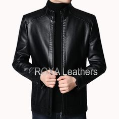 Untitled Document Item Description The Jacket is made of 100% Authentic Real Leather. Available in all sizes and colors. The Jacket comes with high quality hardware, Pockets and Color as per picture shown. Jacket has satin lining inside for better comfort and style. Super soft and ultra smooth, this genuine King Leathers jacket will elevate your look to the next level. All our jackets are timeless basics with a comfortable fit. Leather is our passion we source the best leather skins that are soft Real Leather. We offer worldwide Expedited delivery! Outer Shell: Sheep Skin Leather Inner Shell: Soft Satin Lining for Better Fitting. Closure Style: Zipper Functional Pockets: As Shown in Image Inside Pockets: Two Inside Pockets, One with Zip Premium Quality 100% Original Leather Free Shipping W Mens Western Outfits, Plain Coats, Techwear Fashion, Timeless Basics, Western Outfit, Best Leather, Black Plain, Real Leather Jacket, Leather Skin