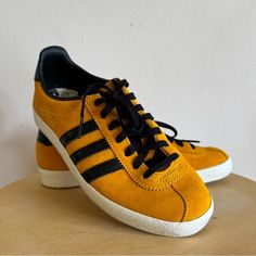 Adidas Originals Yellow And Black Mexicana Trainers. Bought Them In Italy And Only Wore A Few Times. Size 4.5 Men’s (I Wear 6.5 Women’s). #Adidas #Samba #Gazelle #Onitsukatiger #Mexico66 Samba Gazelle, Kill Bill, Shoe Inspo, Onitsuka Tiger, Shoes Adidas, Yellow And Black, Adidas Samba, Adidas Shoes, Adidas Women