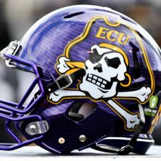 a football helmet with a skull and crossbones on it