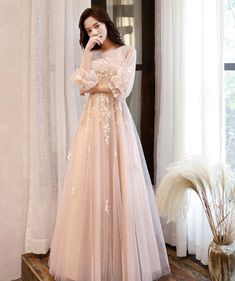 European Drawing, Wicked Fashion, Luulla Dresses, Lace Long Prom Dress, Heavy Dresses, Prom Dress Evening, Prom Dresses 2020, Long Sleeve Prom, Stylish Party Dresses