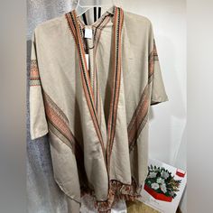 Brand New Hippie Looking Cardigan , Neutral Color . Such A Cute Spring Look Bohemian Cream Cardigan For Day Out, Beige Wrap Cardigan For Summer, Summer Beige Wrap Cardigan, Beige Bohemian Outerwear For Day Out, Bohemian Beige Outerwear For Day Out, Beige Wrap Cardigan For Spring, Spring Beige Wrap Cardigan, Beige One-size Tops For Fall, Spring Wrap Cardigan In Beige