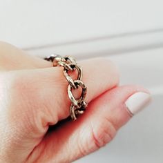 Chunky Chain Ring is in style with the chain trend! 'Life is like a chain, every link counts'. Stacks well with other rings and stands out worn alone too. This versatile chain ring transforms any outfit to cool. -Bronzed 14 k Gold plated -Lead and nickel free -Hypoallergenic -Free gift packaging with each order FREE SHIPPING! Metal Oval Link Chain Ring, Oval Link Chain Ring In Metal, Minimalist Metal Chain Rings, Metal Chain Ring With Link Shape, Metal Chain Ring With Gold Link Chain, Chain Link Ring As Gift, Adjustable Link Chain Ring In Metal, Link Chain Ring Gift, Metal Chain Link Ring As A Gift