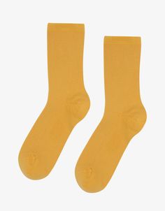 Women Classic Organic Sock - Burned Yellow – Colorful Standard US Yellow Socks, Oxblood Red, Oversized Crewneck, Light Aqua, Petrol Blue, Twill Shorts, Wool Beanie, Soft And Gentle, Cotton Socks