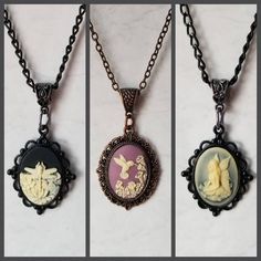 These beautiful cameo pendants are set in bronze-toned settings and feature a variety of different cameo styles and colors.  These cameo pendants are stylish and always in style. They're timeless.  They go well with both casual and dressier outfits.  There all have 25x18mm resin cameo cabochons. The settings themselves are slightly larger and are bronze-toned metal alloy.  This listing is for one pendant. It will come with a 20-inch matching chain. Diy Beaded Necklace, Goddess Pendant, Beaded Necklace Diy, Cameo Jewelry, Cameo Necklace, Cameo Pendant, Dressy Outfits, Diy Beads, Resin Crafts