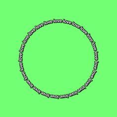 the words are arranged in a circle on a green background