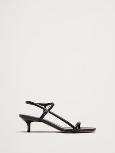 Terzo Leather Kitten-Heel Sandal | Banana Republic Sleek Kitten Heels With Heel Loop, Sleek Low Heel Kitten Heels With Heel Loop, Sleek Ankle Strap Kitten Heels With Padded Heel, Sleek Kitten Heels With Ankle Strap And Padded Heel, Leather Kitten Heels With Heel Loop For Evening, Sleek Leather Kitten Heels With Ankle Strap, Leather Ankle Strap Kitten Heels With Sculpted Heel, Leather Kitten Heels With Sculpted Heel And Ankle Strap, Evening Kitten Heels With Penny Strap And Open Heel