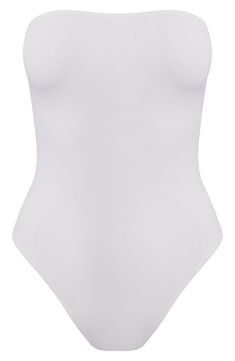 With comfy compression and a crepe-like finish, this curve-hugging bodysuit in a strapless silhouette is a versatile addition to your going-out wardrobe. Strapless 95% viscose, 5% spandex Hand wash, line dry Imported Fitted Bandeau Bodysuit Shapewear, Elegant Strapless Smoothing Bodysuit, Solid Strapless Smoothing Bodysuit, Strapless Smoothing Stretch Bodysuit, Strapless Stretch Smoothing Bodysuit, Stretch Smoothing Strapless Bodysuit, Strapless Seamless Stretch Bodysuit, Strapless Second-skin Seamless Bodysuit, Stretch Strapless Seamless Bodysuit