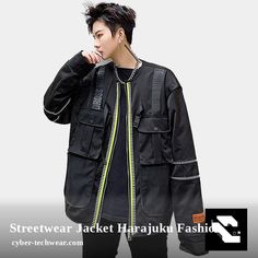 ⁉️CAN YOU BELIEVE IT⁉️ 👌😍 Now selling at $159.95 😍👌 Streetwear Jacket Harajuku Fashion by CYBER TECHWEAR® Punk Patchwork Outerwear For Streetwear, Techwear Jacket, Jacket Design, Patchwork Designs, Harajuku Fashion, Pose Reference, Vest Jacket, Fashion Statement, Streetwear Fashion