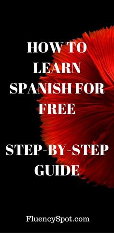 a red fish with the words how to learn spanish for free step - by - step guide