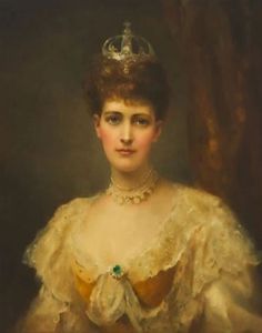 a painting of a woman wearing a tiara