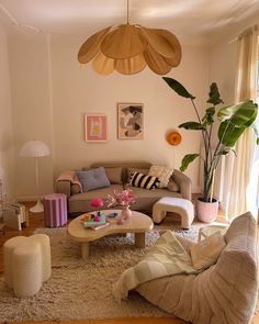 the living room is clean and ready for guests to come home with their belongings on the floor