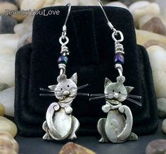 Sterling Silver Cat Earrings - Camille from Etsy Antique Silver Pewter Earrings For Gift, Silver Pewter Earrings As Gift, Silver Pewter Earrings For Gift, Sterling Silver Cat, Silver Cat, Artisan Earrings, Cat Earrings, Pet Cat, Earrings Sterling Silver