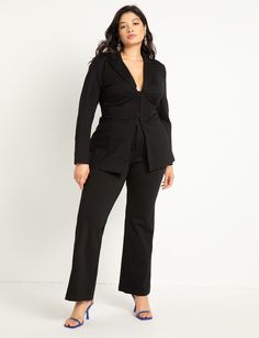 Plus Size Peacoat, Outfit Graduacion, Dressy Pant Suits, Corset Blazer, Plus Size Suits, Plus Size Corset, Dressy Pants, Plus Size Coats, Plus Size Designers