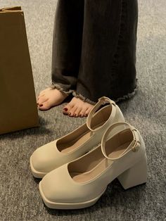 LBSFY - Summer Casual Elegant Mary Janes Shoes Office Lady Pure Color Party Pumps Non Slip Vintage Basic Shoes Korean Fashion Chic Size 35=US 4＝Feet length 22.5cm Size 36=US 5＝Feet length 23cm Size 37=US 6 ＝Feet length 23.5cm Size 38=US 7＝Feet length 24cm Size 39=US 8＝Feet length 24.5cm Korean Fashion Chic, Leather School Backpack, Shoes Korean, Shoes Office, Mary Janes Shoes, Basic Shoes, Color Party, Party Pumps, Brown Loafers