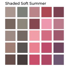 shades of pink and grey with the words shade soft summer