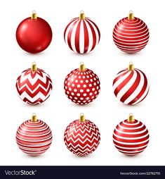 christmas balls with different patterns and colors on white background stock photo - 547982