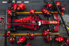 an overhead view of a ferrari racing car